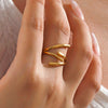 Wholesale Women's Stainless Steel Geometric Open Ring With Electroplating Design