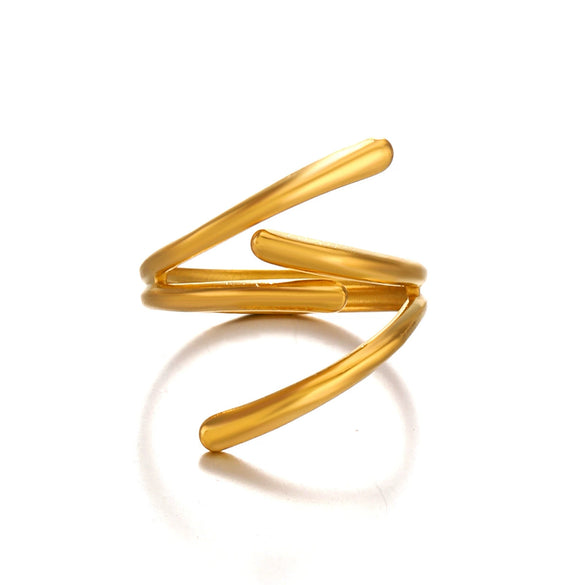 Wholesale Women's Stainless Steel Geometric Open Ring With Electroplating Design