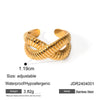Wholesale Women's Stainless Steel Geometric Open Ring With Gold And Silver Color Matching And Electroplating