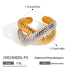 Wholesale Women's Stainless Steel Geometric Open Ring With Gold And Silver Color Matching And Electroplating