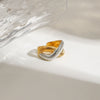Wholesale Women's Stainless Steel Geometric Open Ring With Gold And Silver Color Matching And Electroplating