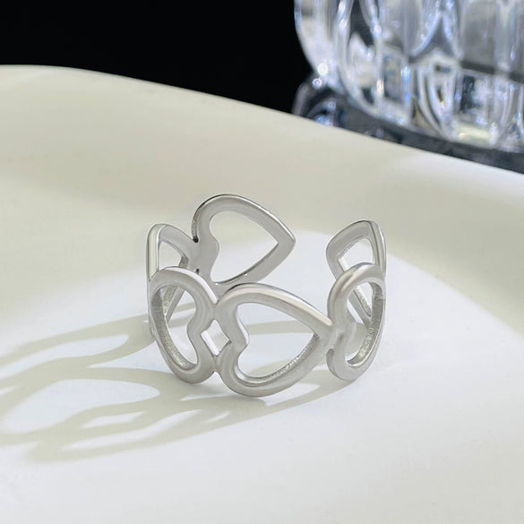Wholesale Women's Stainless Steel Geometric Open Ring With Polishing Treatment