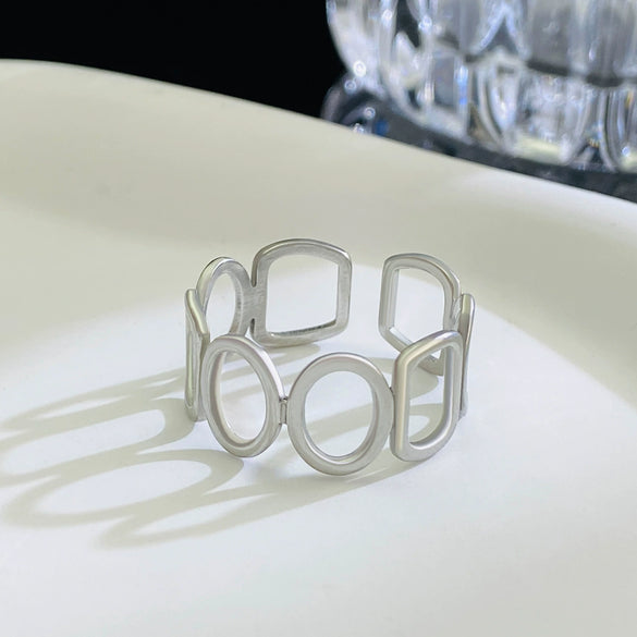 Wholesale Women's Stainless Steel Geometric Open Ring With Polishing Treatment