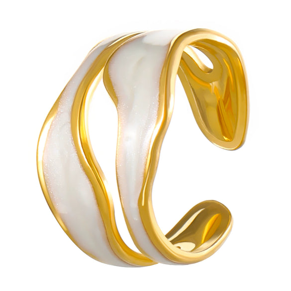 Wholesale Women's Stainless Steel Geometric Open Ring With Polishing Treatment