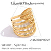 Wholesale Women's Stainless Steel Geometric Open Ring With Vacuum Real Gold Plating In Pvd Furnace Jewelry Accessory