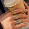 Wholesale Women's Stainless Steel Geometric Open Ring With Vacuum Real Gold Plating In Pvd Furnace Jewelry Accessory