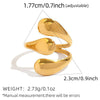 Wholesale Women's Stainless Steel Geometric Open Rings With Vacuum Plating