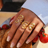 Wholesale Women's Stainless Steel Geometric Open Rings With Vacuum Plating