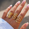 Wholesale Women's Stainless Steel Geometric Open Rings With Vacuum Plating