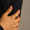Wholesale Women's Stainless Steel Geometric Open Round Spiral Golden Electroplated Ring