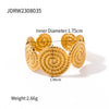 Wholesale Women's Stainless Steel Geometric Open Round Spiral Golden Electroplated Ring