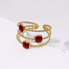Wholesale Women's Stainless Steel Geometric Opening Ring With 18K Gold Oil Plated Simple Design