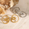 Wholesale Women's Stainless Steel Geometric Original Design Electroplated Rotating Earrings