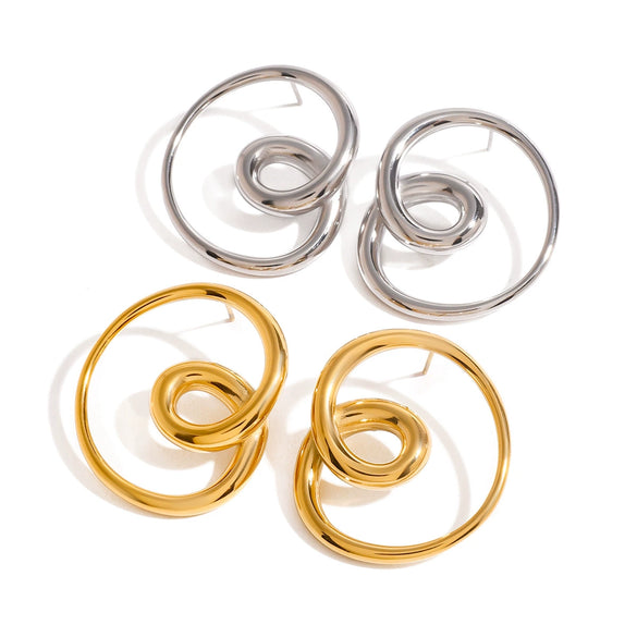 Wholesale Women's Stainless Steel Geometric Original Design Electroplated Rotating Earrings