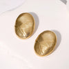 Wholesale Women's Stainless Steel Geometric Oval Exaggerated High End Non Fading Earrings With Electroplating