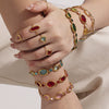 Wholesale Women's 316L Stainless Steel Geometric Oval Faceted Czech Glass Bracelet With Electroplating
