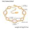 Wholesale Women's 316L Stainless Steel Geometric Oval Faceted Czech Glass Bracelet With Electroplating