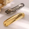 Wholesale Women's Stainless Steel Geometric Oval Spring Clip Hairpin Jewelry With Electroplating Treatment