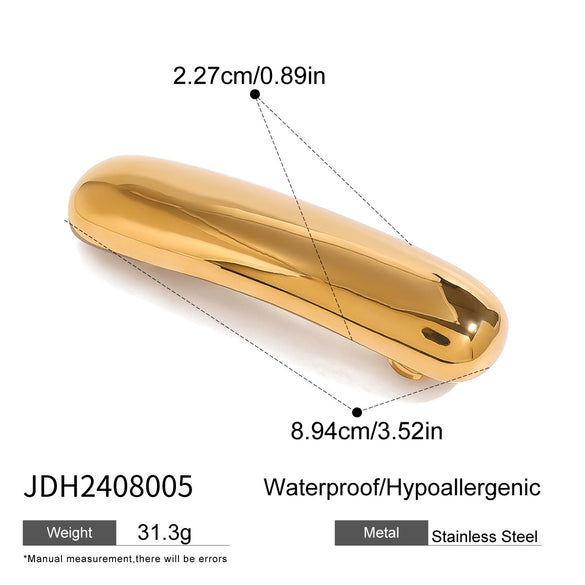 Wholesale Women's Stainless Steel Geometric Oval Spring Clip Hairpin Jewelry With Electroplating Treatment