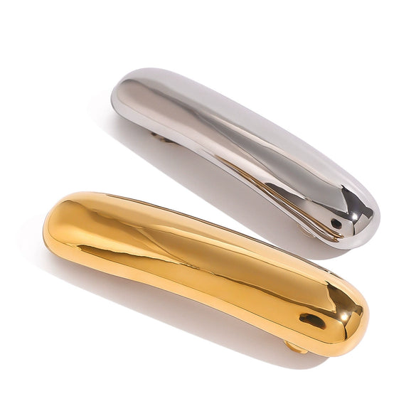 Wholesale Women's Stainless Steel Geometric Oval Spring Clip Hairpin Jewelry With Electroplating Treatment