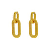 Wholesale Women's 316L Stainless Steel Geometric Oval Thread Ear Buckle Electroplated Earrings