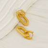 Wholesale Women's 316L Stainless Steel Geometric Oval Thread Ear Buckle Electroplated Earrings
