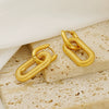 Wholesale Women's 316L Stainless Steel Geometric Oval Thread Ear Buckle Electroplated Earrings
