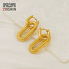 Wholesale Women's 316L Stainless Steel Geometric Oval Thread Ear Buckle Electroplated Earrings