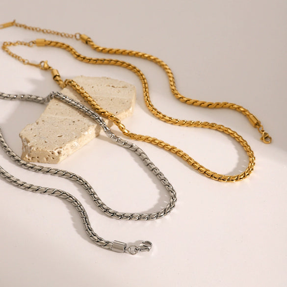 Wholesale Women's Stainless Steel Geometric Pattern Electroplated Chain Bracelet Jewelry