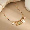 Wholesale Women's Stainless Steel Geometric Pattern Electroplated Fashion Niche Marine Style Necklace