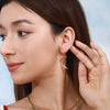 Wholesale Women's Stainless Steel Geometric Pattern Electroplated Moon Earrings