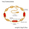 Wholesale Women's 316L Stainless Steel Geometric Pattern Electroplated Oval Glass Stone Bracelet Jewelry