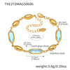 Wholesale Women's 316L Stainless Steel Geometric Pattern Electroplated Oval Glass Stone Bracelet Jewelry