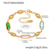 Wholesale Women's 316L Stainless Steel Geometric Pattern Electroplated Oval Glass Stone Bracelet Jewelry