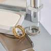 Wholesale Women's Stainless Steel Geometric Pattern Electroplated Threelayer Split Ring Jewelry