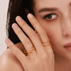 Wholesale Women's 316L Stainless Steel Geometric Pattern 18K Gold Plated Opening Ring Jewelry