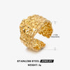 Wholesale Women's Stainless Steel Geometric Pattern Opening Adjustment Ring With Electroplating