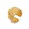Wholesale Women's Stainless Steel Geometric Pattern Opening Adjustment Ring With Electroplating