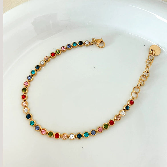 Wholesale Women's Stainless Steel Geometric Pattern Vacuum Electroplated Exquisite Bracelet