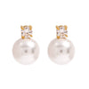 Wholesale Women's Stainless Steel Geometric Pearl Earrings With Electroplating Treatment
