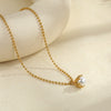 Wholesale Women's Stainless Steel Geometric Pearl Stacking Necklaces With Electroplating Retro Design