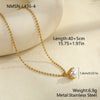 Wholesale Women's Stainless Steel Geometric Pearl Stacking Necklaces With Electroplating Retro Design