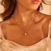 Wholesale Women's Stainless Steel Geometric Pearl Stacking Necklaces With Electroplating Retro Design