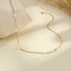 Wholesale Women's Stainless Steel Geometric Pearl Stacking Necklaces With Electroplating Retro Design