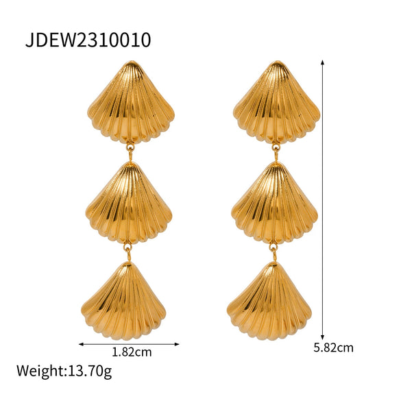 Wholesale Women's Stainless Steel Geometric Pendant Earrings With Electroplating And Original Minimalist Design