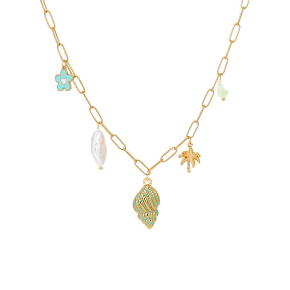 Wholesale Women's Stainless Steel Geometric Pendant Necklace With Electroplating Fashion Style