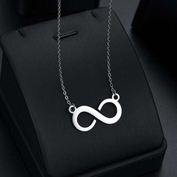 Wholesale Women's Stainless Steel Geometric Pendant Ochain Necklace With Polishing Plating