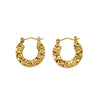 Wholesale Women's 316L Stainless Steel Geometric Personality Design Electroplated Lava Bump Texture Earrings