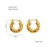 Wholesale Women's 316L Stainless Steel Geometric Personality Design Electroplated Lava Bump Texture Earrings