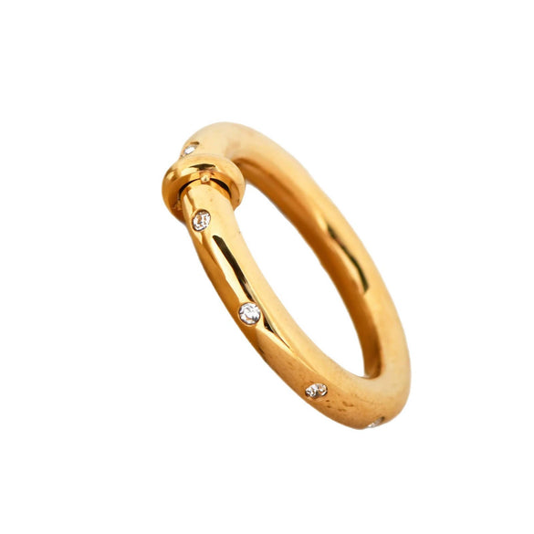 Wholesale Women's Stainless Steel Geometric Plain Ring With Electroplating